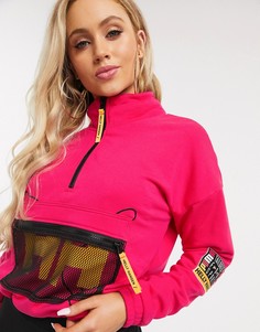 Розовый короткий свитшот с молнией Puma x Helly Hansen