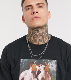 Oversize-футболка с принтом Reclaimed Vintage inspired-Черный