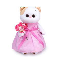 Мягкая игрушка Budi Basa Кошечка Ли-Ли в розовом платье с букетом, 24 см