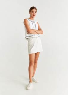 Хлопковый топ с вышивкой - Carson-h Mango