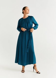 Струящееся платье с поясом - Andrea-a Mango