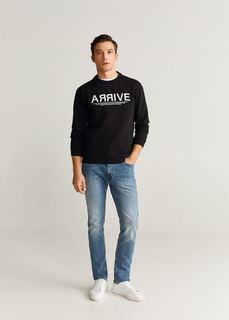 Трикотажный свитшот с надписью - Arrive Mango