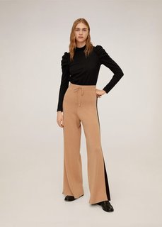 Трикотажная футболка со сборками на плечах - Frunce Mango