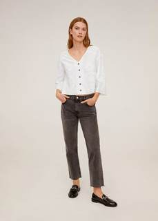 Хлопковая блузка с вышивкой - Prairie-h Mango