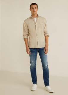 Джинсы Tim slim fit темного цвета винтаж - Tim5 Mango