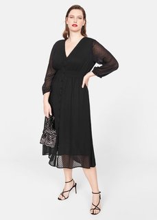 Длинное платье в крапинку - Frill Mango