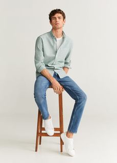 Хлопковая рубашка оксфорд regular fit - Oxford Mango