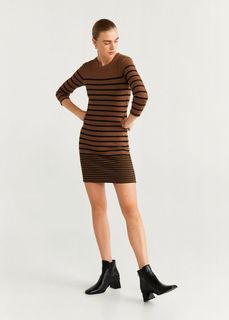 Трикотажное платье в резинку - Nuan Mango