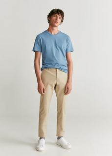 Хлопковая футболка с V-образной горловиной - Chelsea6 Mango