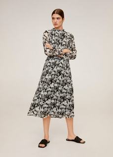 Принтованное платье с плиссировкой - Flor-i Mango