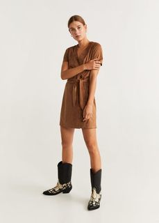 Платье с бантом и пуговицами - Nina Mango