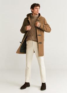 Пальто из шерсти с пуговицами-клыками - Faro Mango