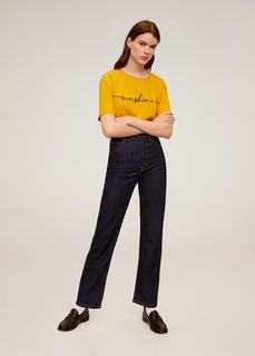 Хлопковая футболка с вышивкой - Voila-h Mango