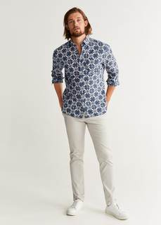 Рубашка regular fit королевское индиго с принтом - Jezebel Mango