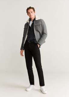 Меланжевая рубашка slim fit из хлопка - Adara Mango