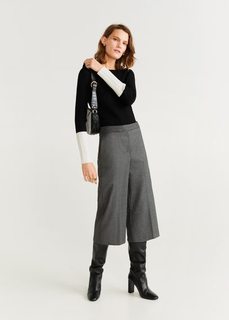 Двухцветный джемпер в рубчик - Pleated Mango