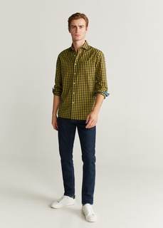 Хлопковая рубашка regular fit в клетку - Pair Mango