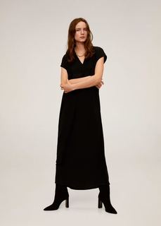 Длинное платье с V-образной горловиной - Balmes-a Mango