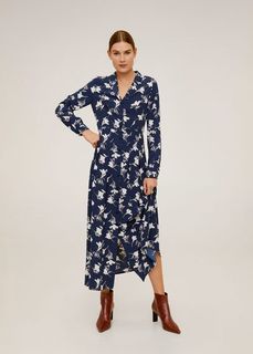 Принтованное платье-рубашка - Floral-a Mango