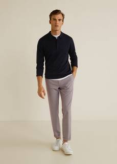 Брюки slim fit в клетку виши - Dash Mango