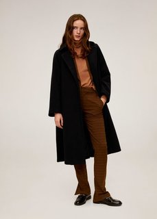 Полушерстяное пальто с поясом - Boy-i Mango