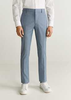 Костюмные брюки super slim fit с мелкой фактурной выделкой - Paulo Mango