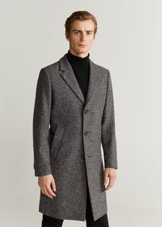 Фактурное пальто Tailored из шерсти - General-i Mango