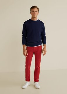 Брюки в стиле джинсов slim fit из саржи - Pisa5 Mango