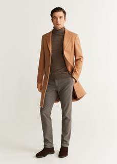 Хлопковые брюки slim fit с фактурной выделкой - Brest Mango