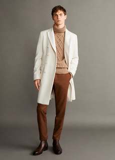 Двубортное пальто Tailored из шерсти - Blanche Mango