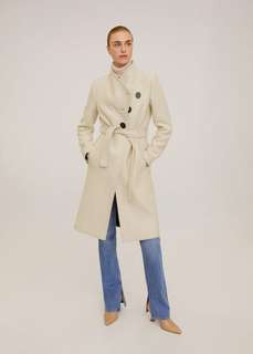 Двубортное пальто из шерсти - Luna Mango