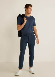 Брюки slim fit в рельефную полоску - Calvino Mango
