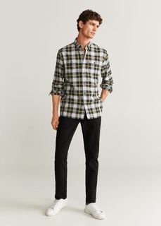 Хлопковая рубашка regular fit в клетку - Power Mango