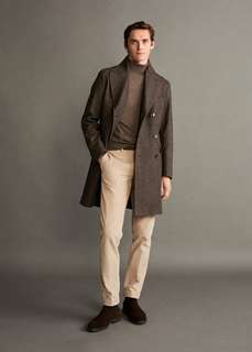 Пальто Tailored из шерсти в елочку - Aphra Mango
