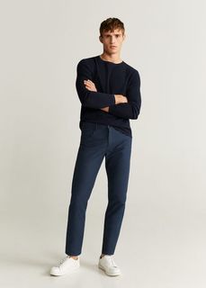 Брюки slim-fit хлопок и лен - Modena Mango