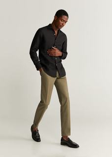 Рубашка slim fit 100% лен - Parrot Mango