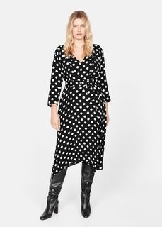 Платье в горошек с поясом - Topos5 Mango