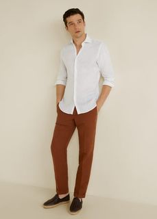 Рубашка slim fit 100% лен - Avispe Mango