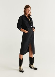 Джинсовая юбка с разрезом - Boho Mango
