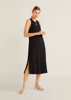 Миди-платье в рубчик - Canal Mango