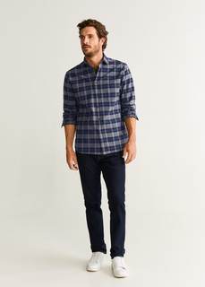 Хлопковая рубашка regular fit в клетку - Lombok Mango