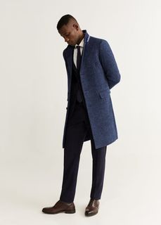 Меланжевое пальто Tailored из шерсти - Utah Mango