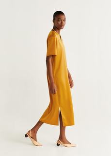 Длинное платье с атласным блеском - Palmera-a Mango