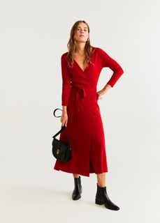Трикотажное платье с запáхом - Zen Mango