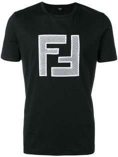 Fendi футболка с вышитым логотипом FF