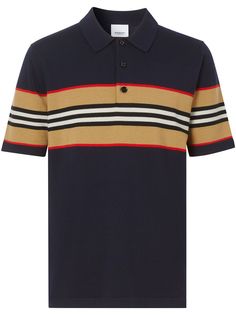 Burberry рубашка-поло в полоску Icon Stripe