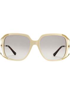 Gucci Eyewear солнцезащитные очки в массивной круглой оправе