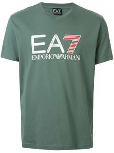 Ea7 Emporio Armani футболка EA7 с V-образным вырезом и логотипом