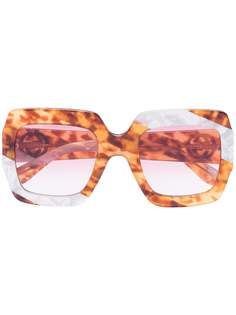Gucci Eyewear солнцезащитные очки в массивной оправе с жемчугом