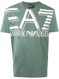 Ea7 Emporio Armani футболка EA7 с логотипом металлик на груди